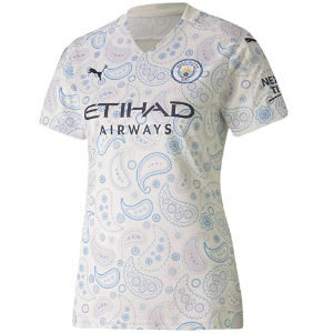 Camiseta Manchester City femenino con logo Etihad airways