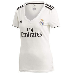 Camiseta Real Madrid para mujer temporada 2018 2019 con logo Fly Emirates